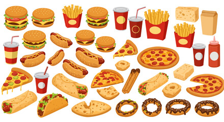 Assorted Fast Food Illustrations
