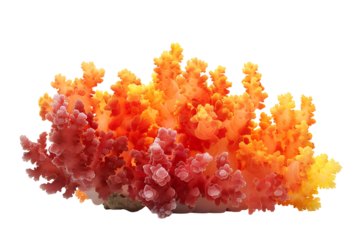 Vibrant coral reef orange red hues underwater life