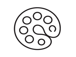 Modern painting palette outline in elegant 2D design