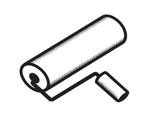 Simple painting roller illustration with modern minimal design