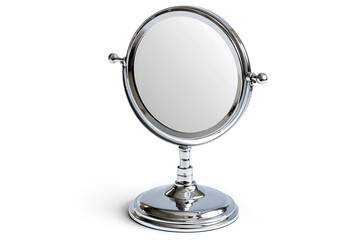 Chrome vanity mirror on stand stylish reflection beauty