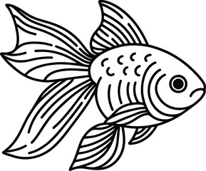 Cartoon Goldfish Clip Art Kawaii Animal Vector illustration