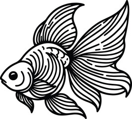 Cartoon Goldfish Clip Art Kawaii Animal Vector illustration
