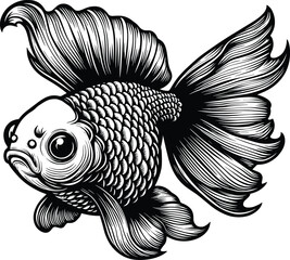 Cartoon Goldfish Clip Art Kawaii Animal Vector illustration