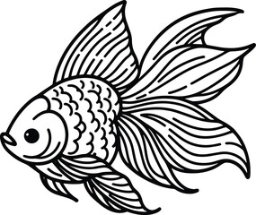 Cartoon Goldfish Clip Art Kawaii Animal Vector illustration