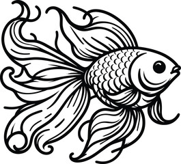 Cartoon Goldfish Clip Art Kawaii Animal Vector illustration