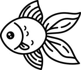 Cartoon Goldfish Clip Art Kawaii Animal Vector illustration