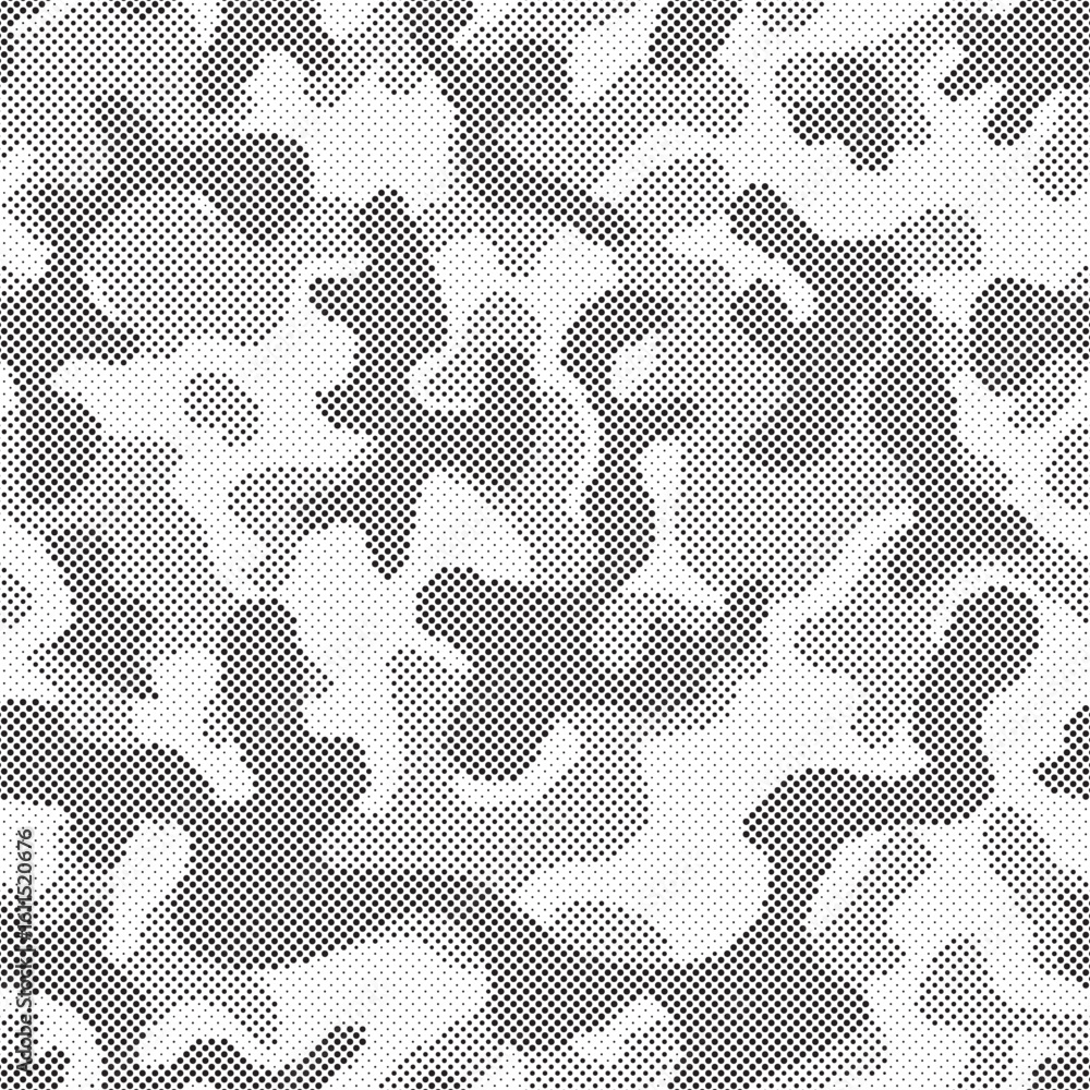 Poster abstract halftone background. military camouflage effect dot seamless pattern texture. dotted backgr