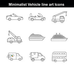 Transportation Vehicle Icon Set Vector Illustration on White Background