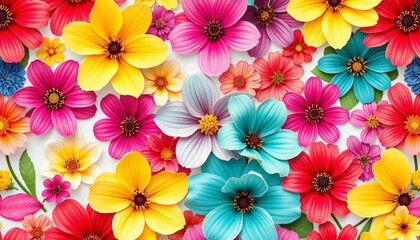 Obraz premium Vibrant spring floral seamless pattern, perfect for textile & web design, romantic, surface