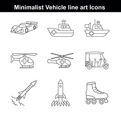 Transportation icons set with ship boat airplane car train yacht cruise silhouette vector design on white background