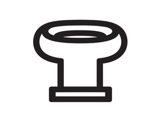 Minimalist smoking pipe symbol in line format