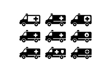 different ambulance icon set   