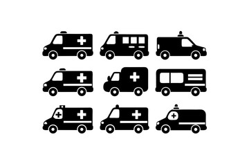 different ambulance icon set  .svg