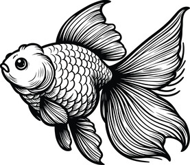 Cartoon Goldfish Clip Art Kawaii Animal Vector illustration