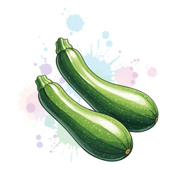 Zucchini Watercolor Sublimation