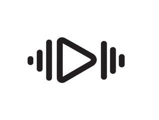 Sleek minimalist playlist symbol in line vector