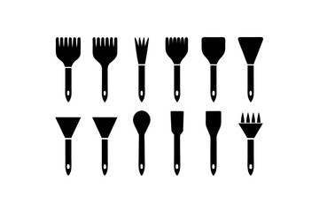 different paintbrush icon set  .svg