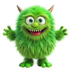 Fototapeta premium Cheerful Green Monster A Fun 3D Render