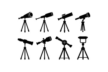 different telescope icon set   