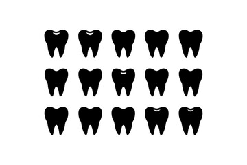 different tooth icon set  