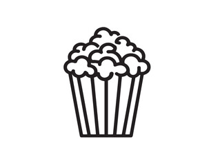 Clean popcorn icon in minimal vector format
