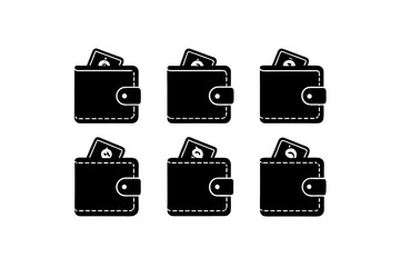  different wallet with coins set  .svg
