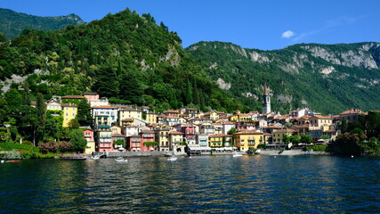 Panoramic view of Lake Como in Lombardy, Italy