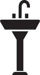 sink unit icon in flat, use for kitchen and bathroom washbasin sign, symbol in trendy style pictogram isolated on transparent background
