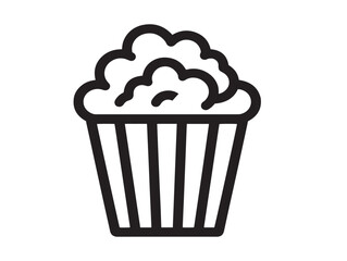 Movie theater popcorn icon in clean vector design