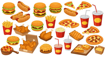 Assorted Fast Food Illustrations