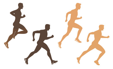 Dynamic Silhouettes of Athletes Running in Multiple Stages of Motion Depicting Speed and Fitness Progression