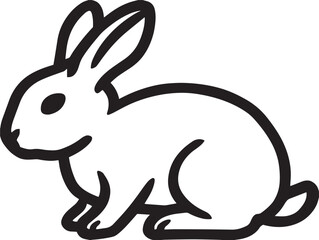 Obraz premium Cute bunny profile with clean vector lines