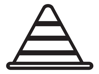 Safety cone line art with minimal style