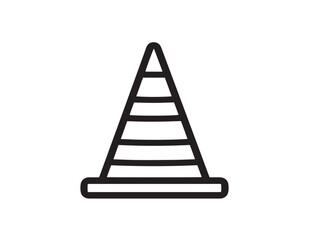 Construction cone symbol with elegant outline design