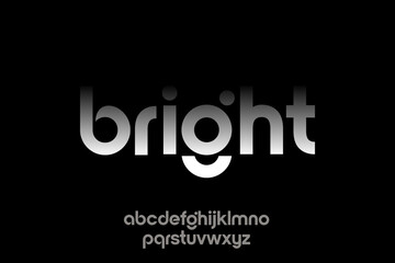 Obraz premium Abstract Gradient Rounded Typography Alphabet