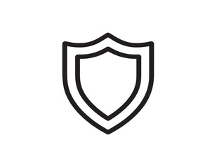 Cyber security shield icon in line vector