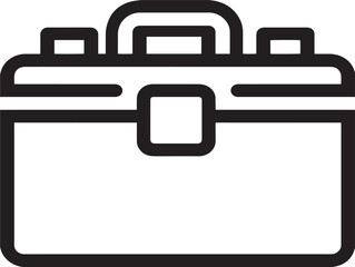 Professional Open Toolbox Icon in Minimal Vector Line Design  
