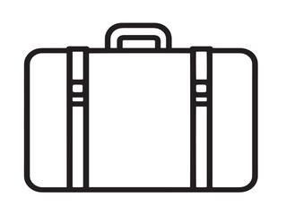 Modern Clean Travel Bag Icon in Minimalist Vector Art Design  