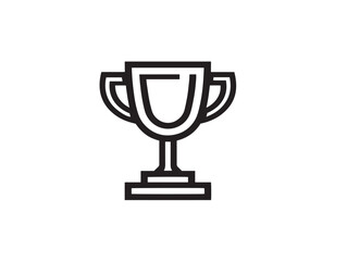 Sleek Trophy Cup Icon in Modern Minimal Clean Vector Artwork  