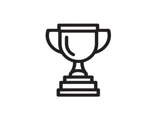 Minimalist Trophy Cup Icon with Elegant Clean Vector Line Design  