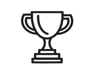 Elegant Minimal Trophy Cup Icon Created with Simple Line Aesthetic  