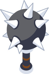 Spiked weapon mace vector illustration medieval combat