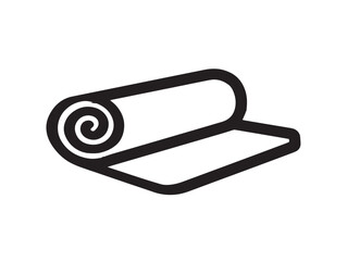 Stylish Yoga Mat Icon with Elegant Minimalist Clean Vector Line Art Look  