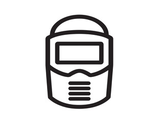 Sleek Welding Mask Icon Featuring Clean Professional Vector Line Artwork  