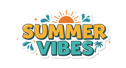 summer poster vibes text illustration