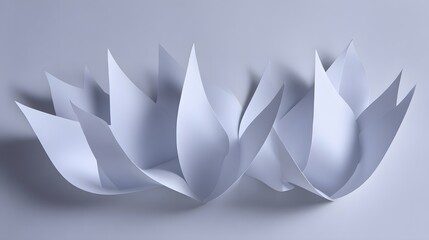 Abstract design of folded white paper.