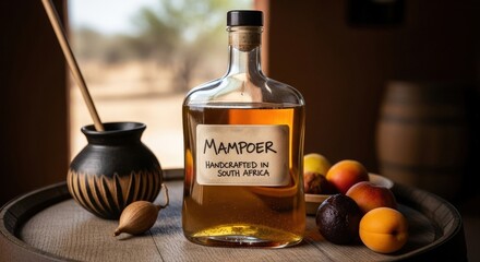 Mampoer a traditional handcrafted south african fruit brandy with fresh apricots and peaches