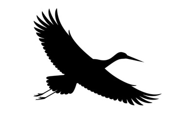 Fototapeta premium Crane in Flight Silhouette bird flying