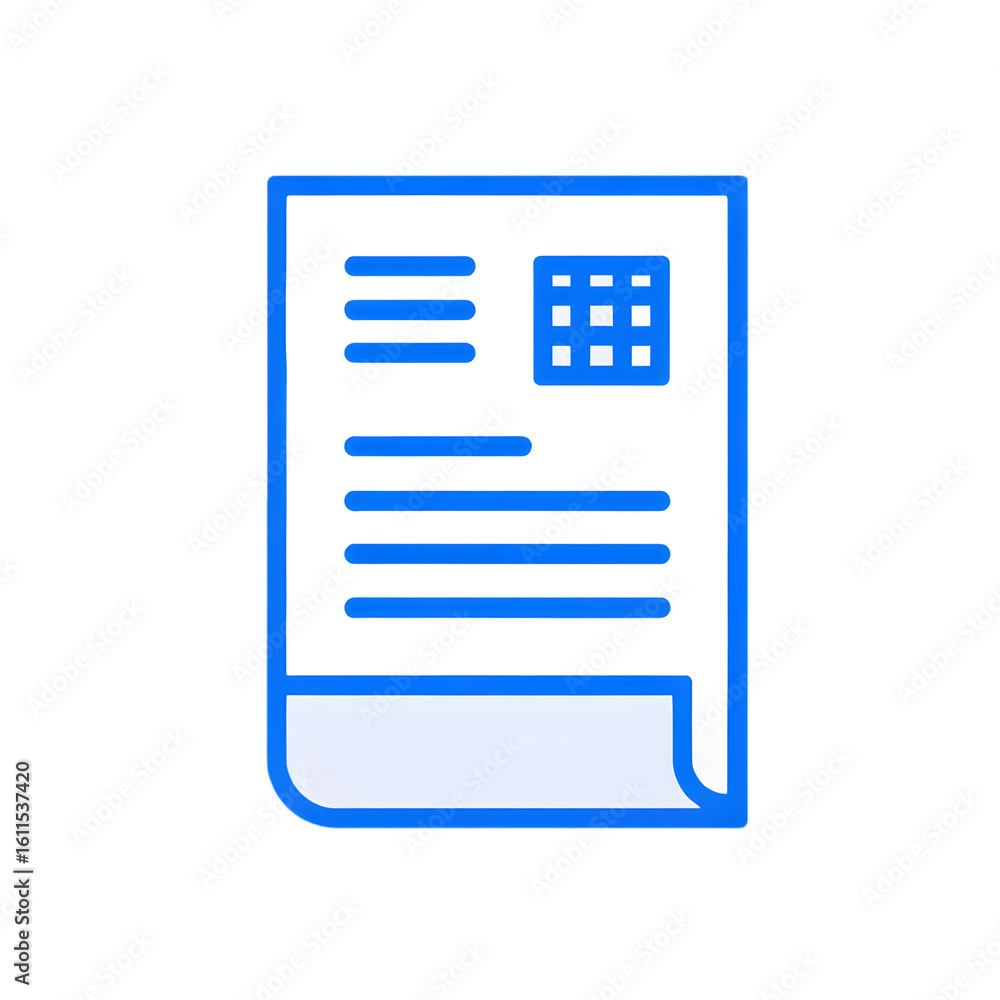 Poster document with text and grid isolated on a transparent background paper lines png file